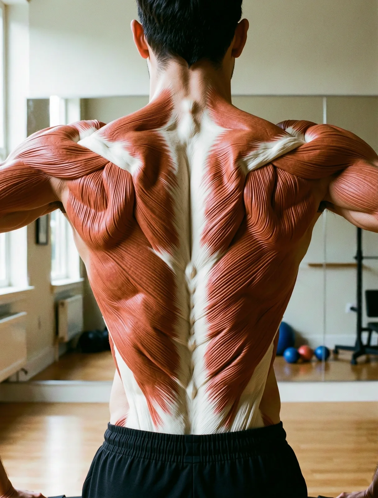 Detailed anatomical view of muscular structure